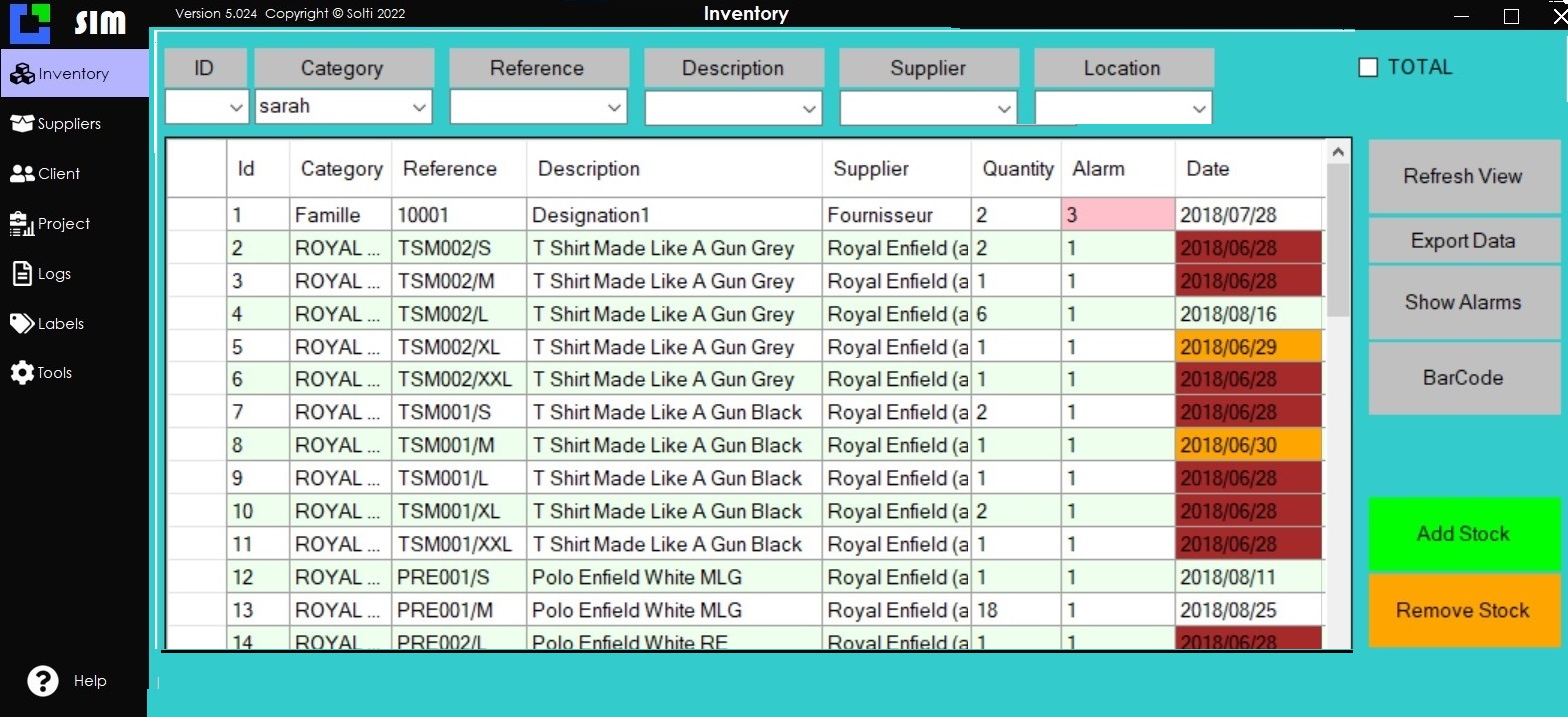 SIM Inventory Management Software