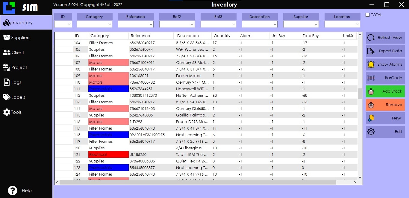 Simple inventory management